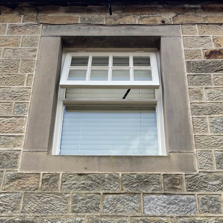 old wooden casement window
