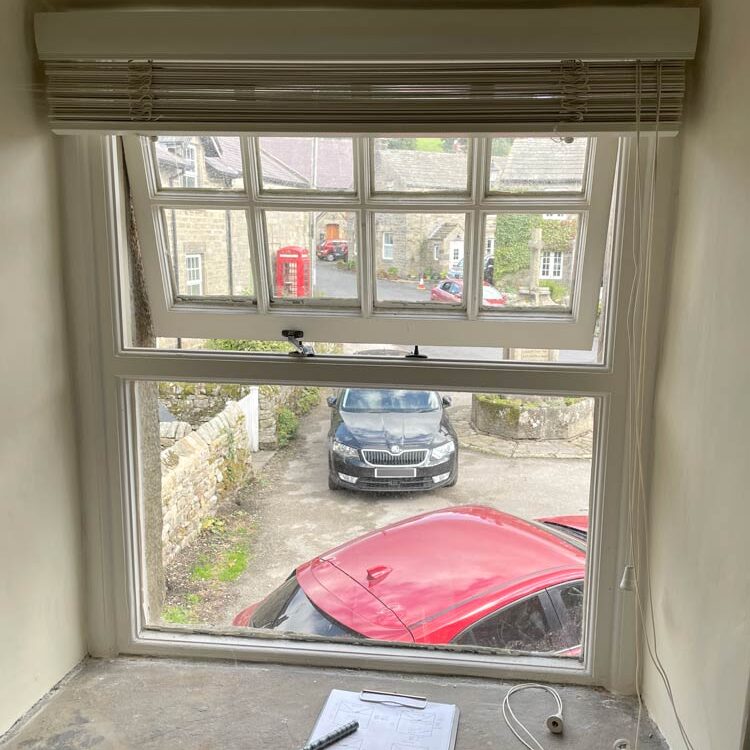 old wooden casement window