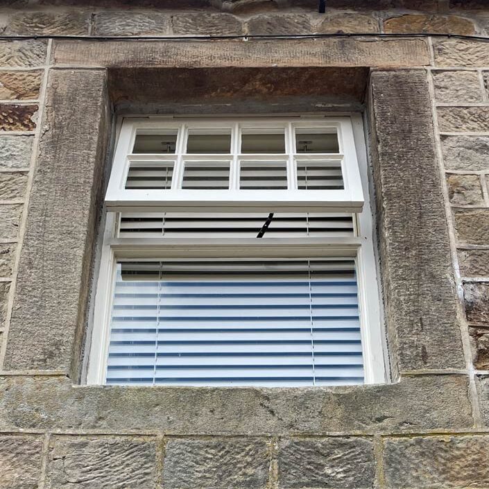 old wooden casement window