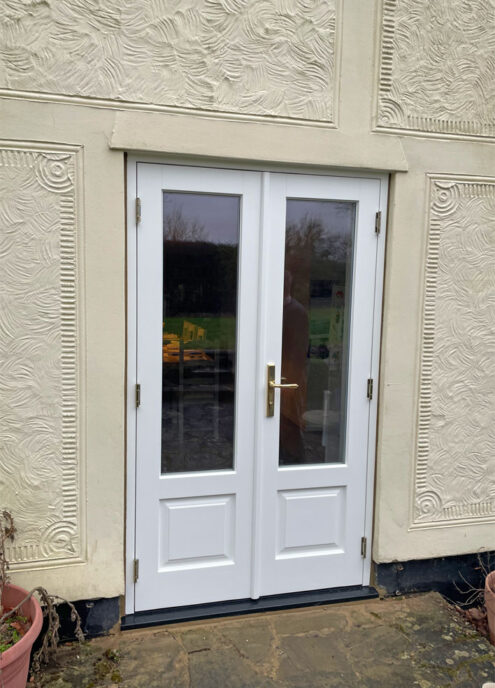 New French doors exterior French Doors Buntingford. Woodcraft Windows.