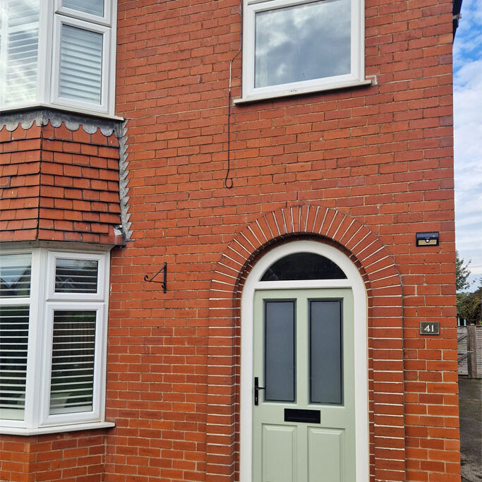 New Front Door with Fanlight, Bubwith, Yorkshire. Woodcraft Windows