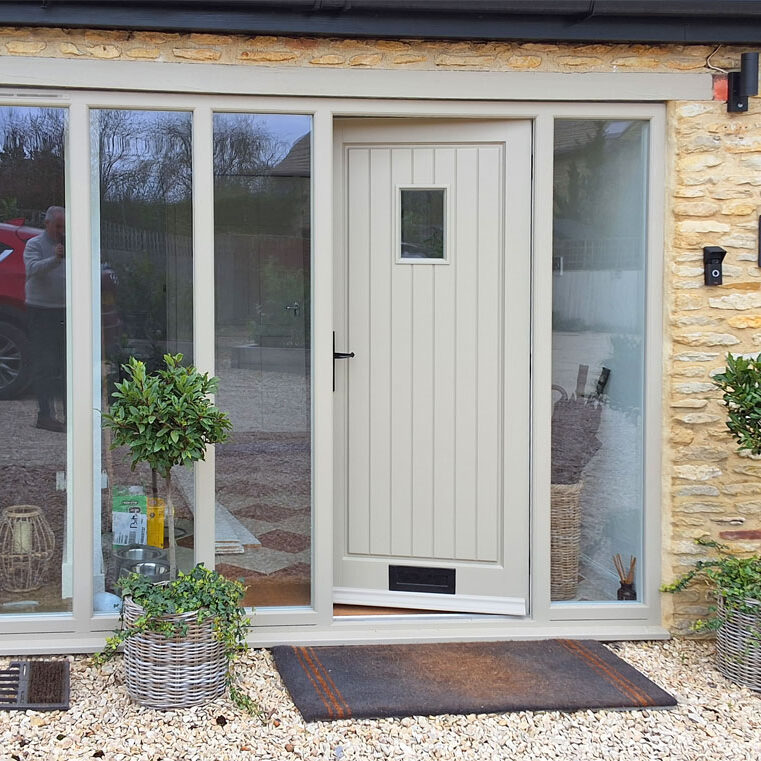 Timber Front Door with Sidelights and Stable Door with Flag Window, Bicester. Woodcraft Windows