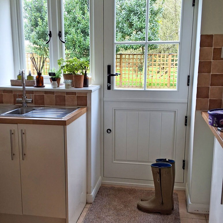 Timber Front Door with Sidelights and Stable Door with Flag Window, Bicester. Woodcraft Windows