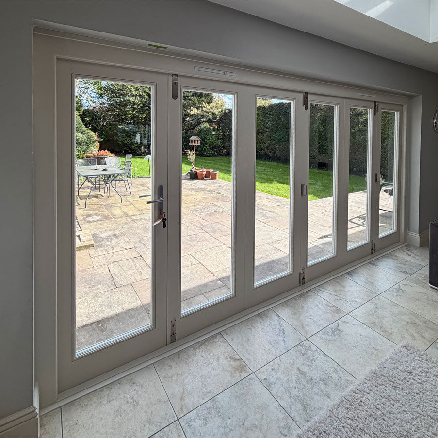 Wooden Bifold Doors, Marlow, Buckinghamshire. Woodcraft Windows