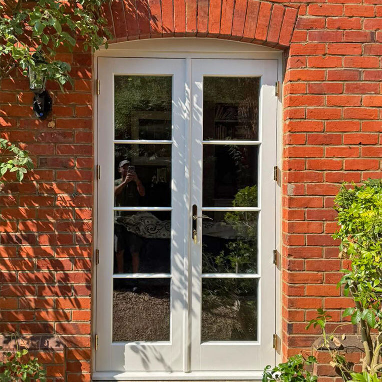 Wooden French Doors and Sash Window, Caversham, Reading. Woodcraft Windows